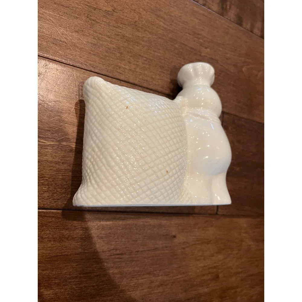 Pillsbury Doughboy Spoon Rest Ceramic Flour Sack Kitchen‎ Decor Cute
